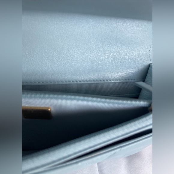 SOLD Chanel 19 Quilted Wallet Chain WOC Light Blue lambskin Mixed Hardware 22B - Picture 12 of 15